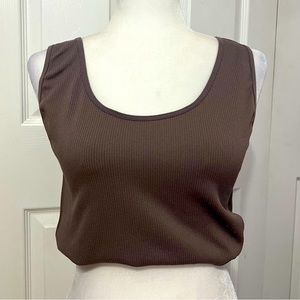 Lounge-around brown soft crop top!